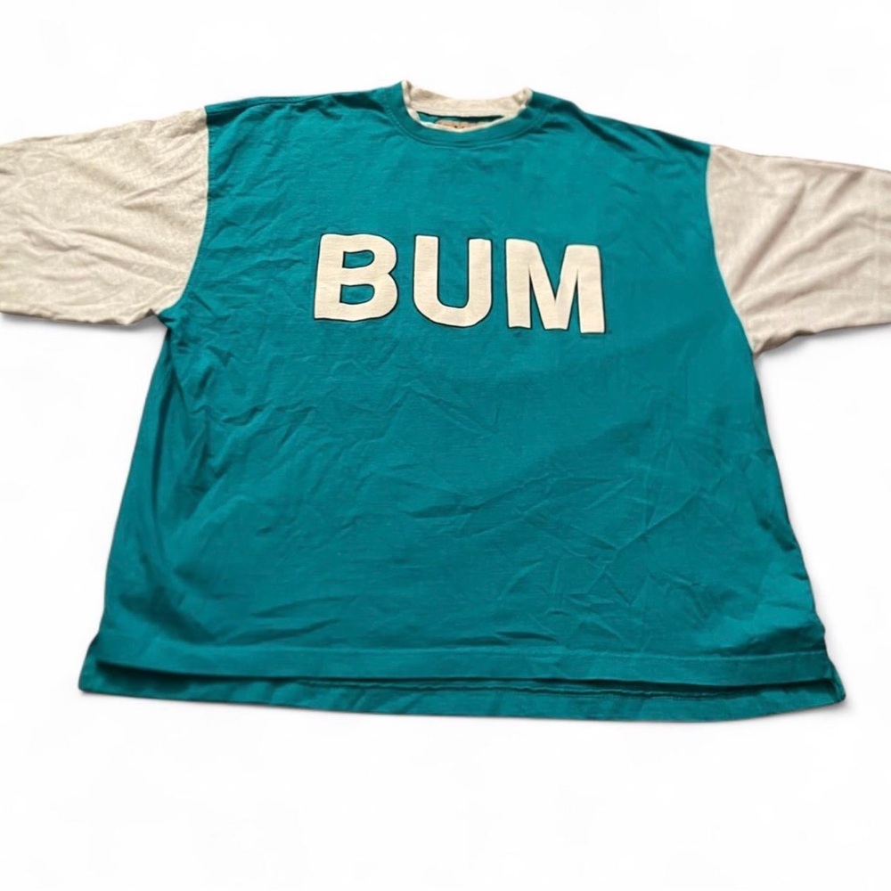 Vintage‎ Men’s 1993 Bum Spellout Teal Grey T-shirt Size XL